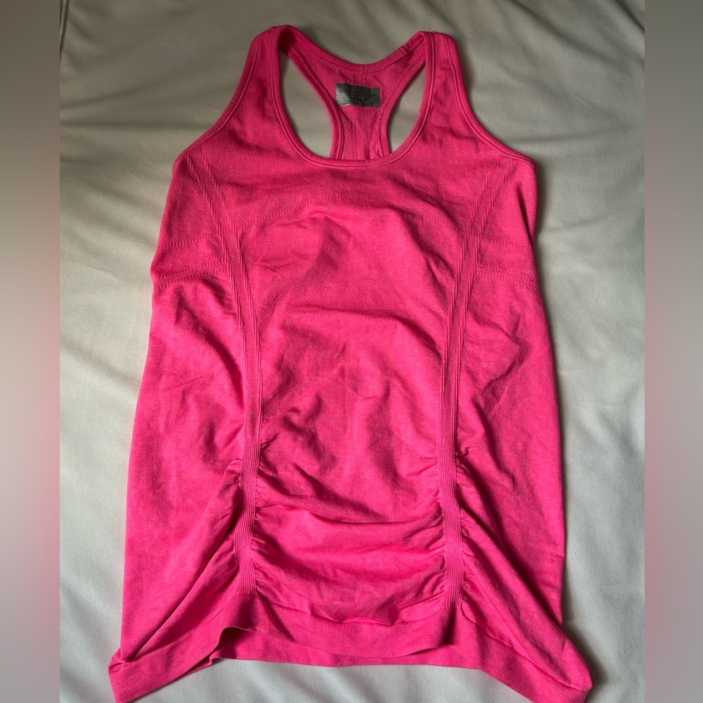 Athleta Pink Racerback Ruched Tank Top